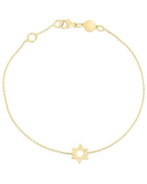 Italian Gold 14K Star Of David Bracelet - Natural