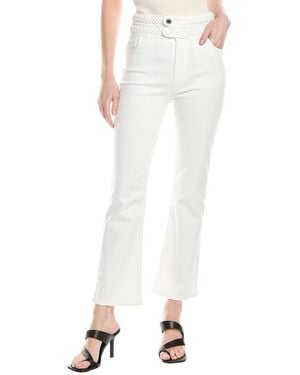 10 Crosby Derek Lam Harlow Braided Waist Ecru Cropped Jean - White