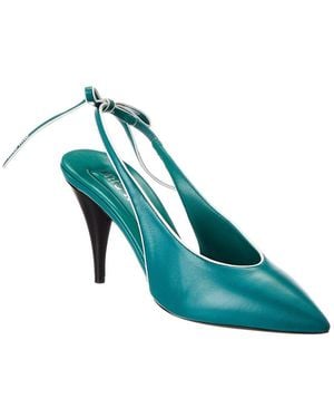 Miu Miu Leather Slingback Pump - Green
