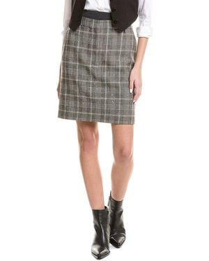 Brunello Cucinelli Wool-Blend Pencil Skirt - Grey