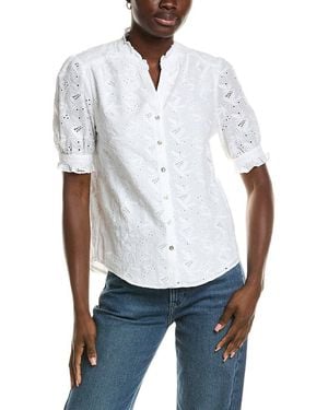 Nicole Miller Button Down Blouse - White