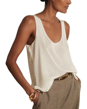 Reiss Isabelle Laser Cut Top - Brown