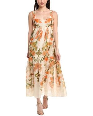 Marchesa Ramie Sleeveless Maxi Dress - Metallic