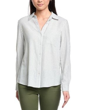 Jones New York Y-Neck Button Front Tunic - White