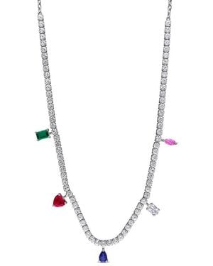 Rina Limor 12.40 Ct. Tw. Lab-Grown Sapphire & Emerald & Ruby Necklace - Multicolour