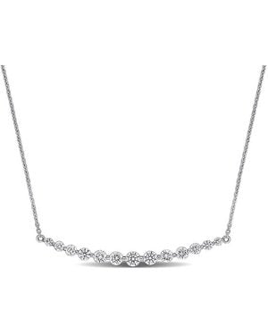 Rina Limor 14K 1.00 Ct. Tw. Diamond Curved Bag Necklace - Metallic