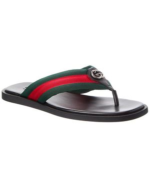 Gucci Interlocking G Thong Sandal - Green