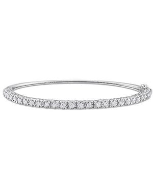 Rina Limor 14k 0.78 Ct. Tw. Diamond Bangle Bracelet - White