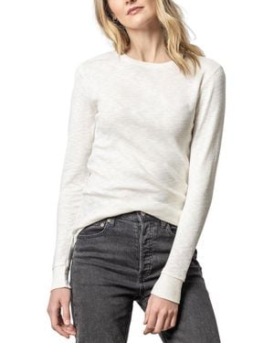 Lilla P Raw Edge Crew Top - White