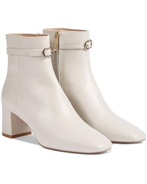 LK Bennett Ecru Leather Ankle Boots - White