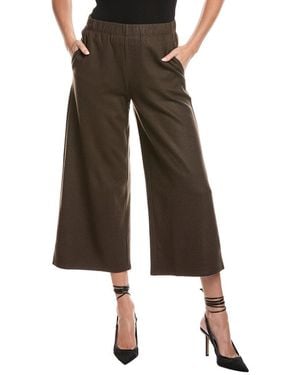 Eileen Fisher Petite Felted Wool Wide Leg Pant - Brown