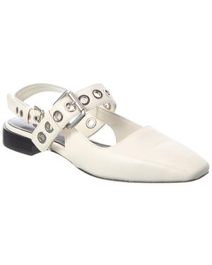 Rag & Bone Moto Astra Leather Slingback Flat - White