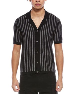 Todd Synder X Champion Vertical Stripe Bungalow Polo Shirt - Black