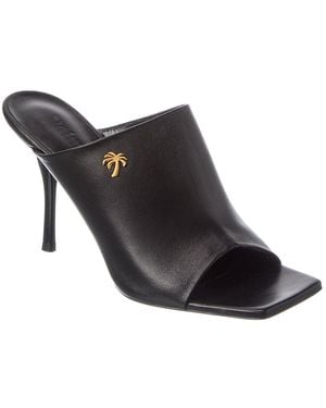 Palm Angels Open Toe Leather Mule - Black