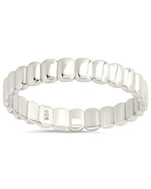 Sterling Forever Stacey Textured Band Ring - White