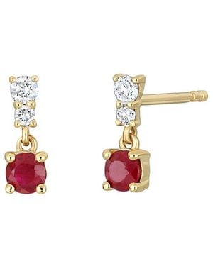 Bony Levy 18K 0.36 Ct. Tw. Diamond & Ruby Earrings - White