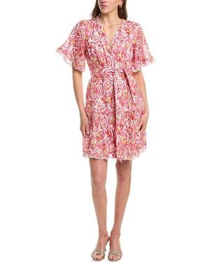 Hale Bob Emmalyn Linen-Blend Dress - Red
