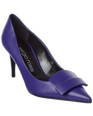 Sergio Rossi 75 Leather Pump - Blue