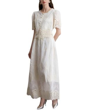 DZA 2P Blouse & Skirt Set - Grey