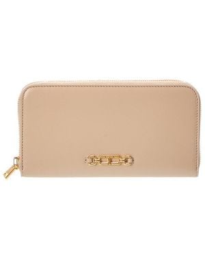 Tom Ford Palmellato Leather Zip Around Wallet - Natural