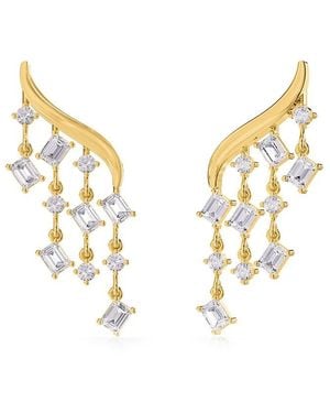 Lab Grown Diamonds 18K Over 3.30 Ct. Tw. Lab-Grown Diamond Dangle Earrings - Metallic