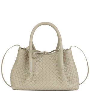 Tiffany & Fred Paris Hand-Woven Leather Tote - Metallic