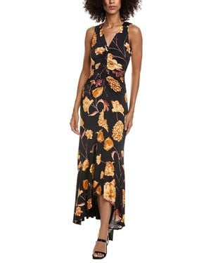 Ted Baker V-Neck Ruched Maxi Dress - Metallic