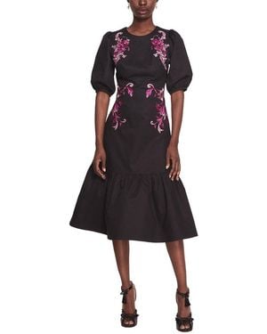 Marchesa Midi Day Dress - Black