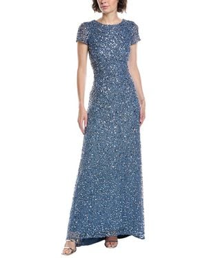 Adrianna Papell Sequin Maxi Dress - Blue