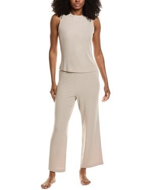 Natori 2Pc Rib Essential Pyjama Set - Natural