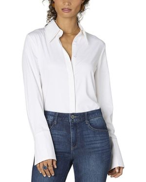 Wit & Wisdom French Cuff Hidden Placket Top - White