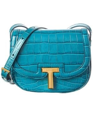 Tom Ford Mini Leather Shoulder Bag - Blue