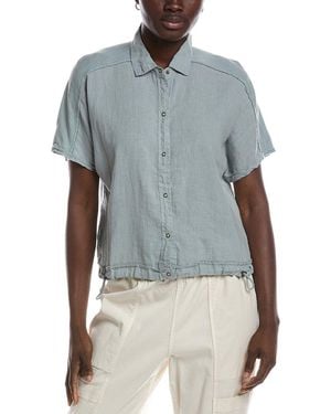 XCVI Inola Linen-Blend Top - Blue