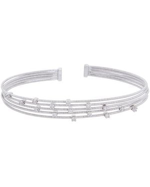 Meshmerise 18K Plated 0.15 Ct. Tw. Diamond Mesh Bangle - White
