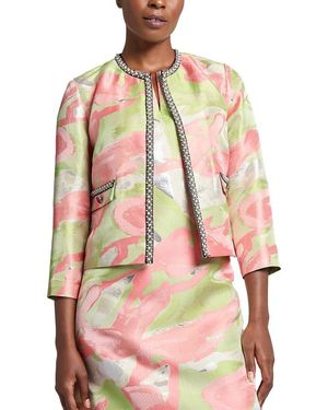 Ming Wang Heritage Fit Abstract Jacquard Woven Jacket - Pink