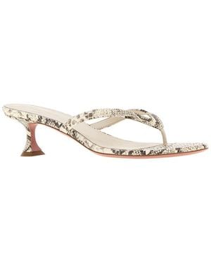 AMINA MUADDI Juliette Thong 45 Leather Sandal - Metallic