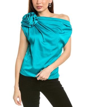 Gracia Floral Shoulder Top - Blue
