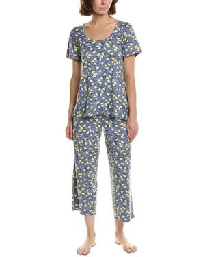 Hue 2Pc Flounce T-Shirt Pyjama Set - Blue