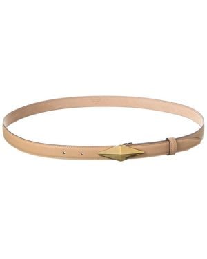 Jimmy Choo Diamond Clasp Leather Belt - White