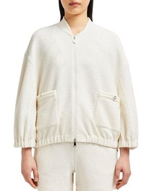 Moncler 2-In-1 Bouclé Zip-Up Cardigan - White