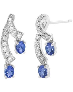 Haus of Brilliance 14K 0.34 Ct. Tw. Diamond & Tanzanite Dangle Earring - White