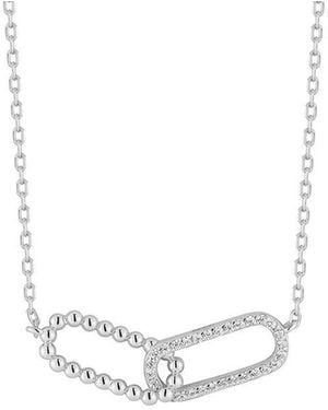 Glaze Jewelry Cz Double Link Necklace - White