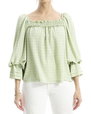 Max Studio Square Neck Top - Green