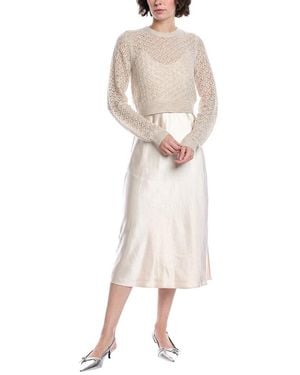 Design History 2Pc Val Wool-Blend Jumper Slip Dress - Natural