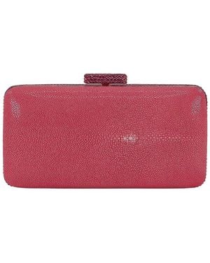 Badgley Mischka Evelyn Leather Clutch - Red