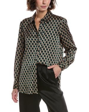 Anne Klein Button-Down Collared Shirt - Black