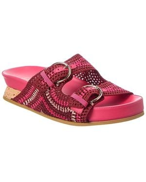 Ferragamo Shaula Crochet & Leather Sandal - Red
