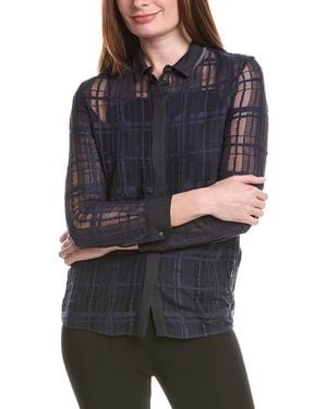Fabiana Filippi Double Collar Tulle Basic Shirt - Blue