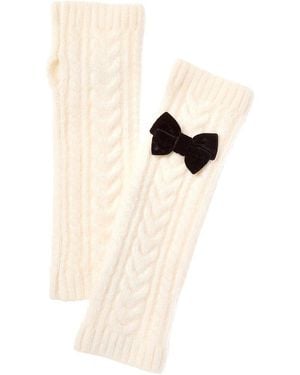 Kate Spade Velvet Bow Alpaca & Wool-Blend Arm Warmers - White