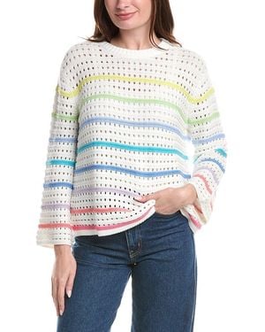 Isla Effie Pointelle Stripe Beach Top - White